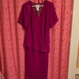 Elegant Magenta Dress with Embellishments